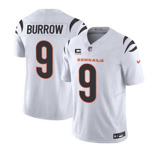 Men & Women & Youth Cincinnati Bengals #9 Joe Burrow White 2023 F.U.S.E. With 4-Star C Patch Vapor Untouchable Limited Football Stitched Jersey